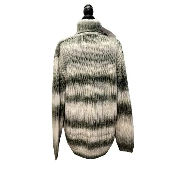 TOPMAN NWT Turtleneck Wool Blend Sweater Ombre Gray Small - Picture 4 of 10